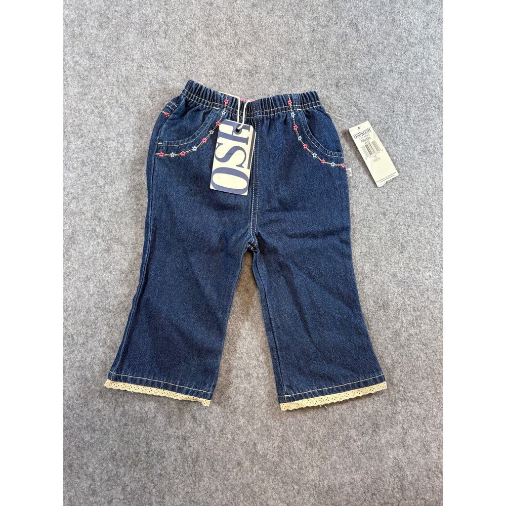 Vintage OshKosh Bgosh Relaxed Fit Workshop Jeans Toddler Girls 12M Blue NWT